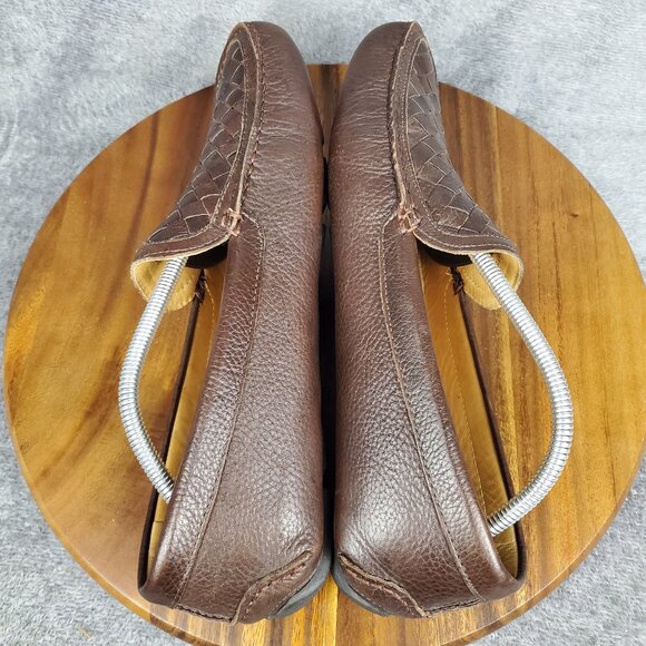 G.H. Bass Driving Loafers Men's 12 M Brown Leather Wheldon Weave Casual Shoes - Picture 5 of 8